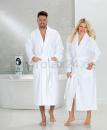 "Turin" - Duo-Soft-Bademantel - Gr. L - weiß - 55% Baumwolle/45% Polyester
